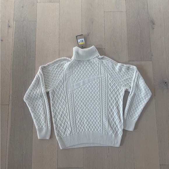 Nike Life Men's Cream Cable Knit Turtleneck Sweater Size Small - FB7770-072 - Picture 6 of 12